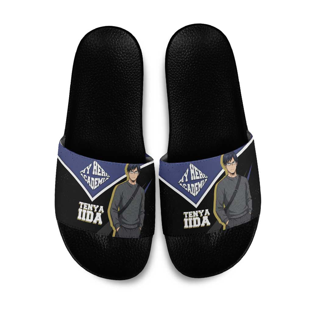 Tenya Iida My Hero Academia Slide Sandals Anime Grunge Splatter Graphic Style