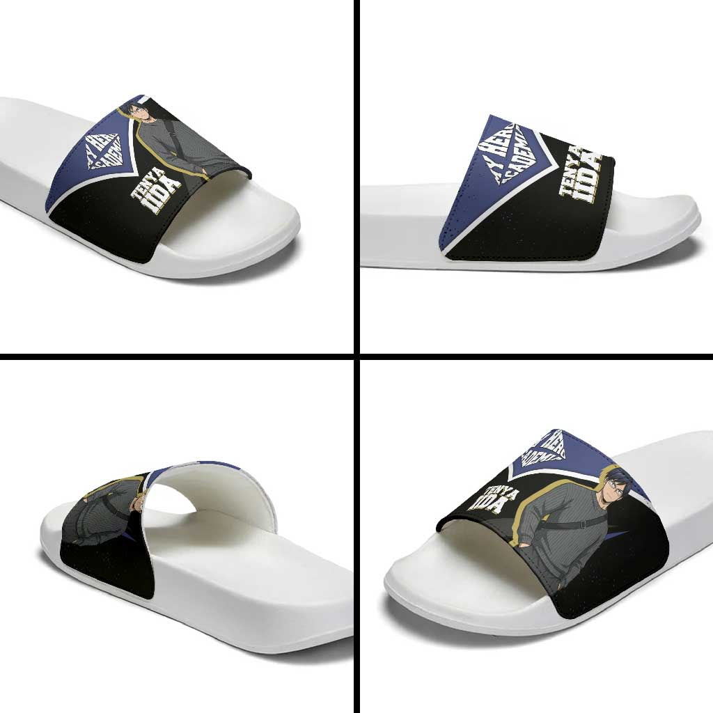 Tenya Iida My Hero Academia Slide Sandals Anime Grunge Splatter Graphic Style