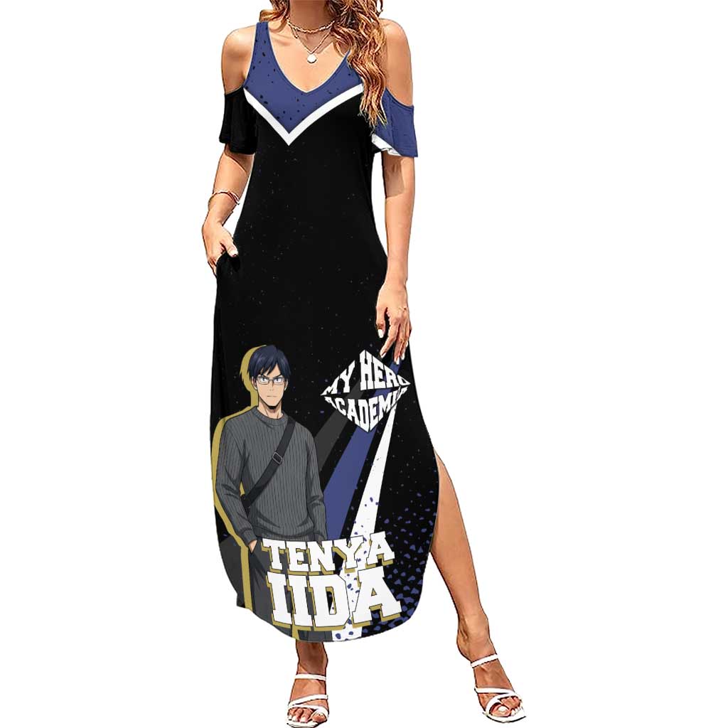 Tenya Iida My Hero Academia Summer Maxi Dress Anime Grunge Splatter Graphic Style