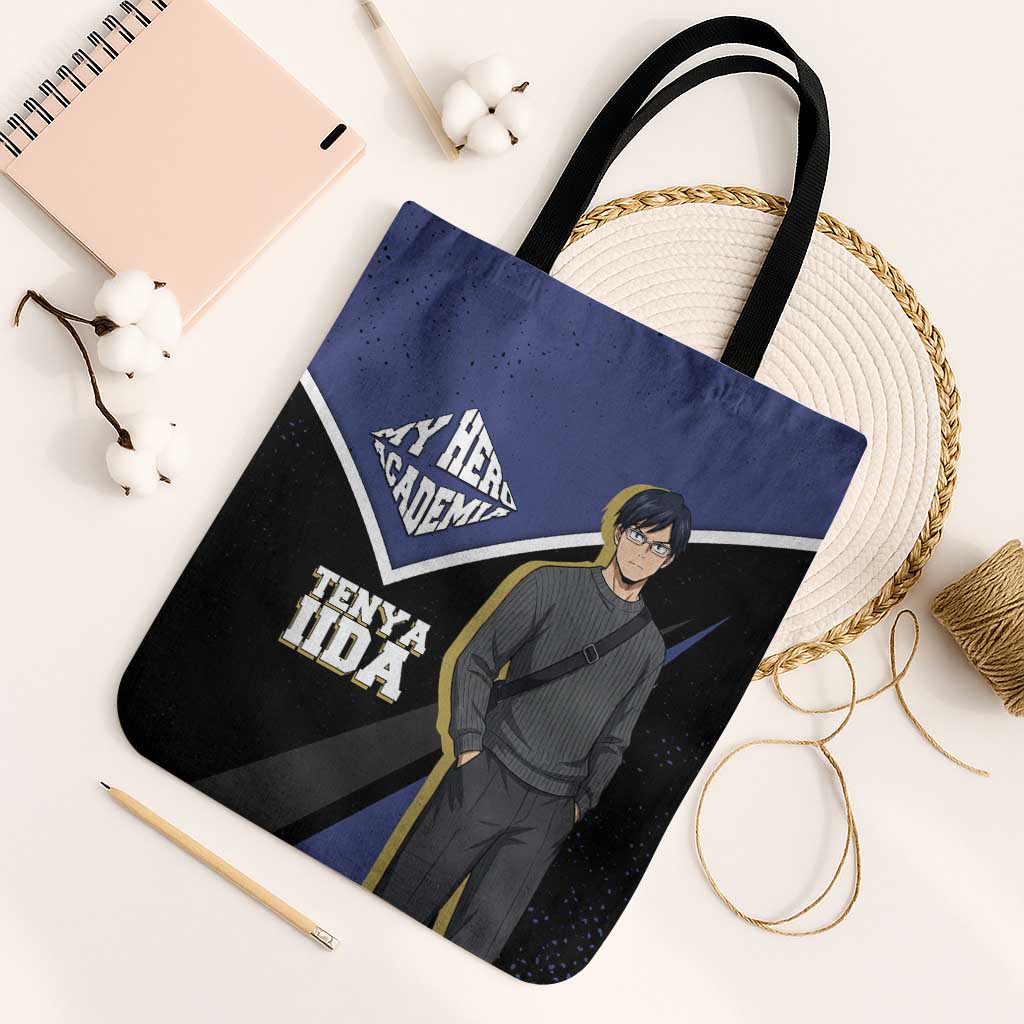 Tenya Iida My Hero Academia Tote Bag Anime Grunge Splatter Graphic Style