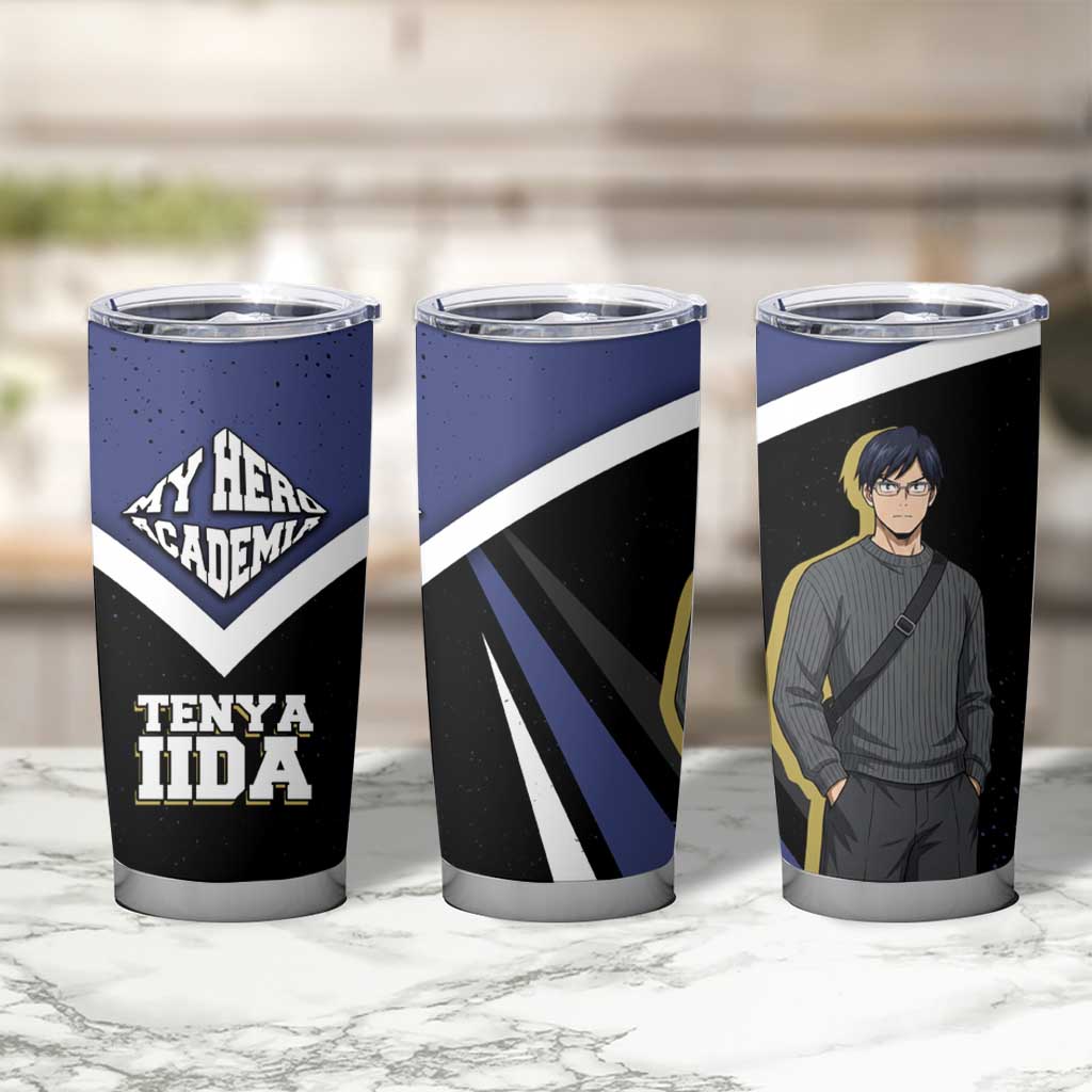 Tenya Iida My Hero Academia Tumbler Cup Anime Grunge Splatter Graphic Style