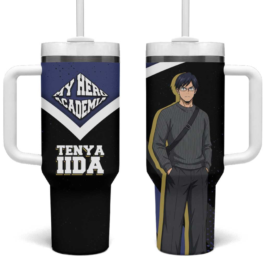 Tenya Iida My Hero Academia Tumbler With Handle Anime Grunge Splatter Graphic Style