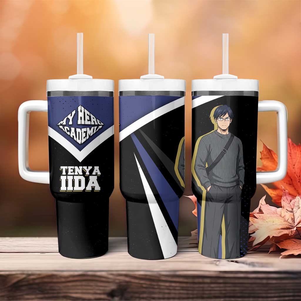 Tenya Iida My Hero Academia Tumbler With Handle Anime Grunge Splatter Graphic Style