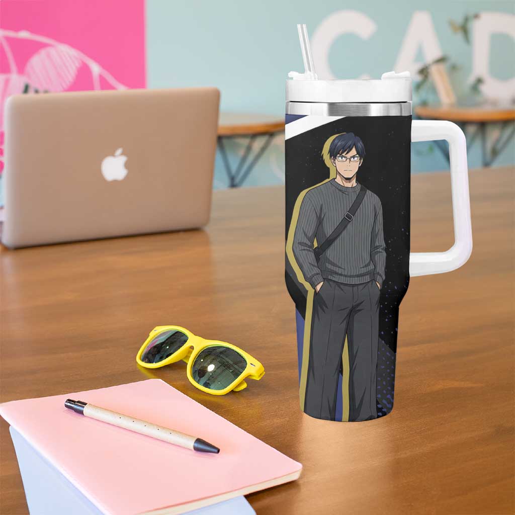 Tenya Iida My Hero Academia Tumbler With Handle Anime Grunge Splatter Graphic Style