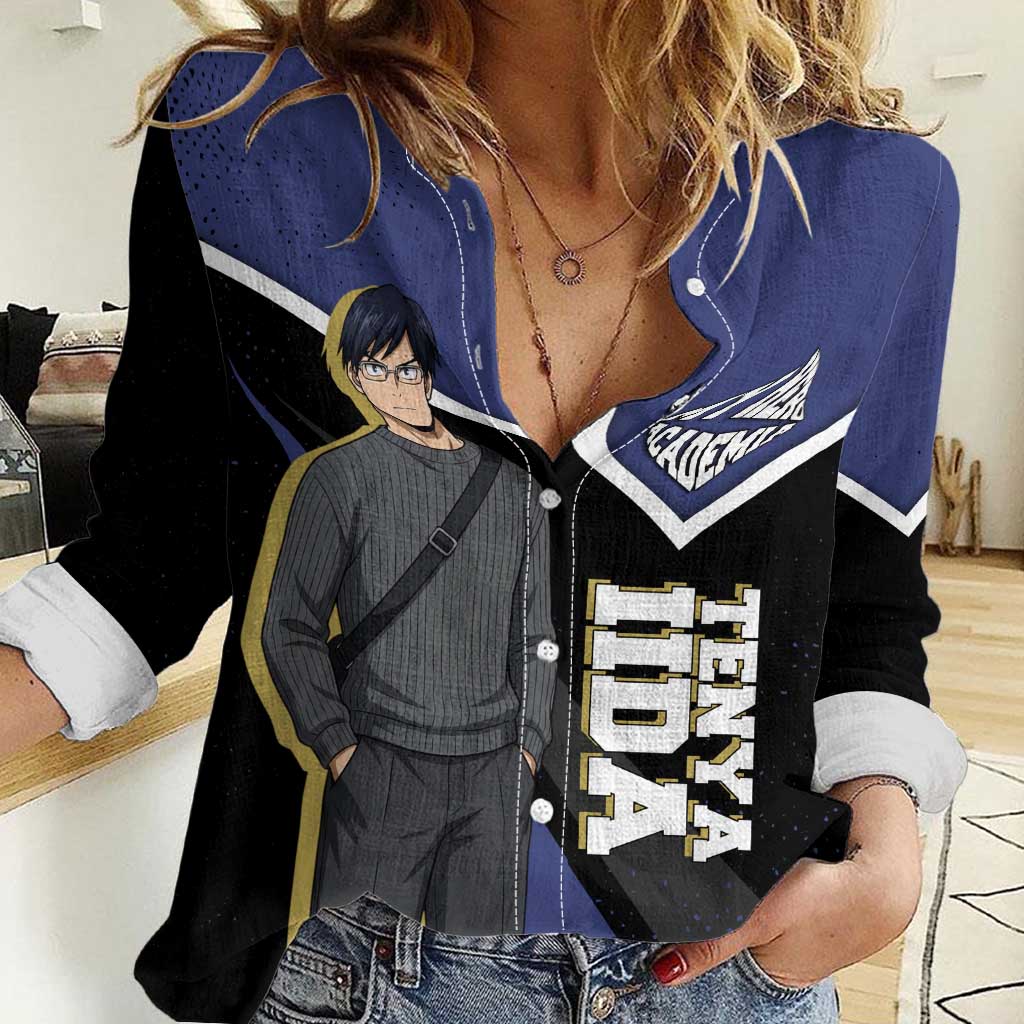 Tenya Iida My Hero Academia Women Casual Shirt Anime Grunge Splatter Graphic Style
