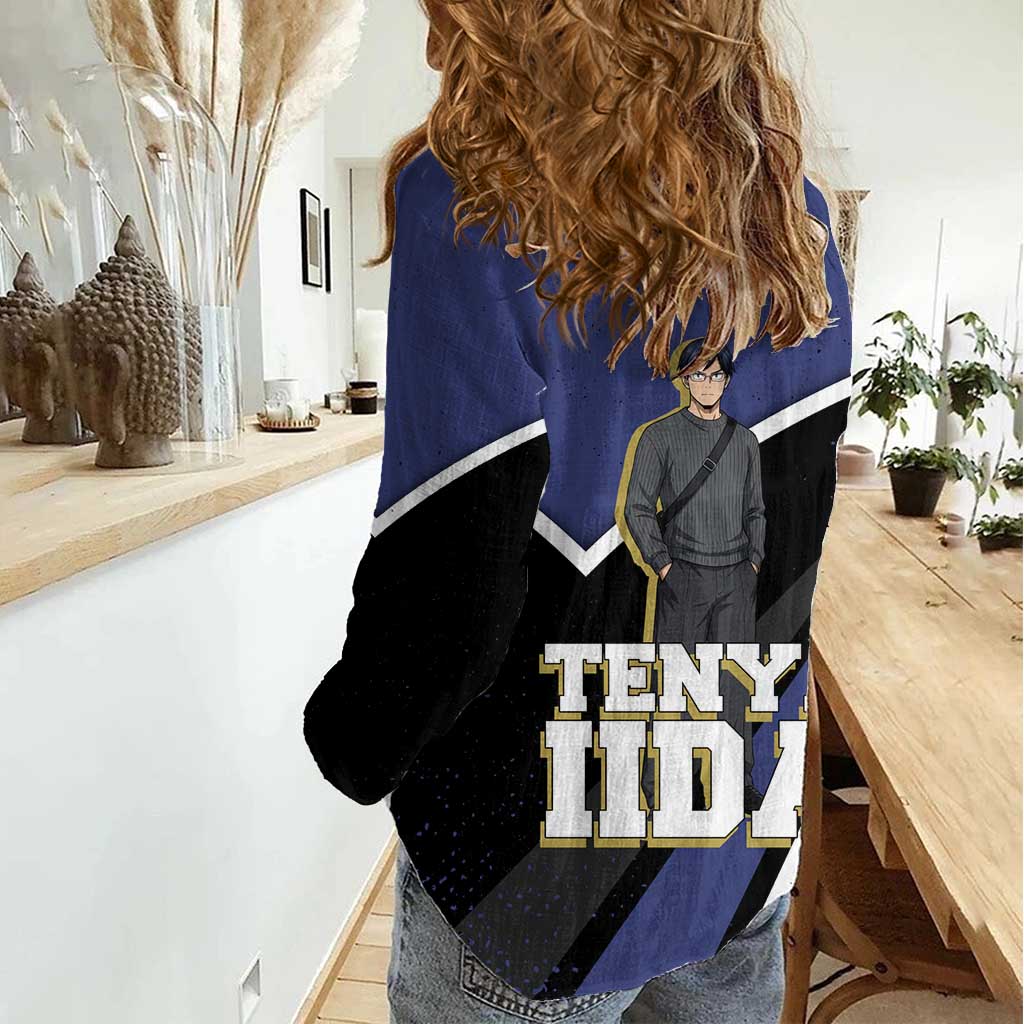 Tenya Iida My Hero Academia Women Casual Shirt Anime Grunge Splatter Graphic Style