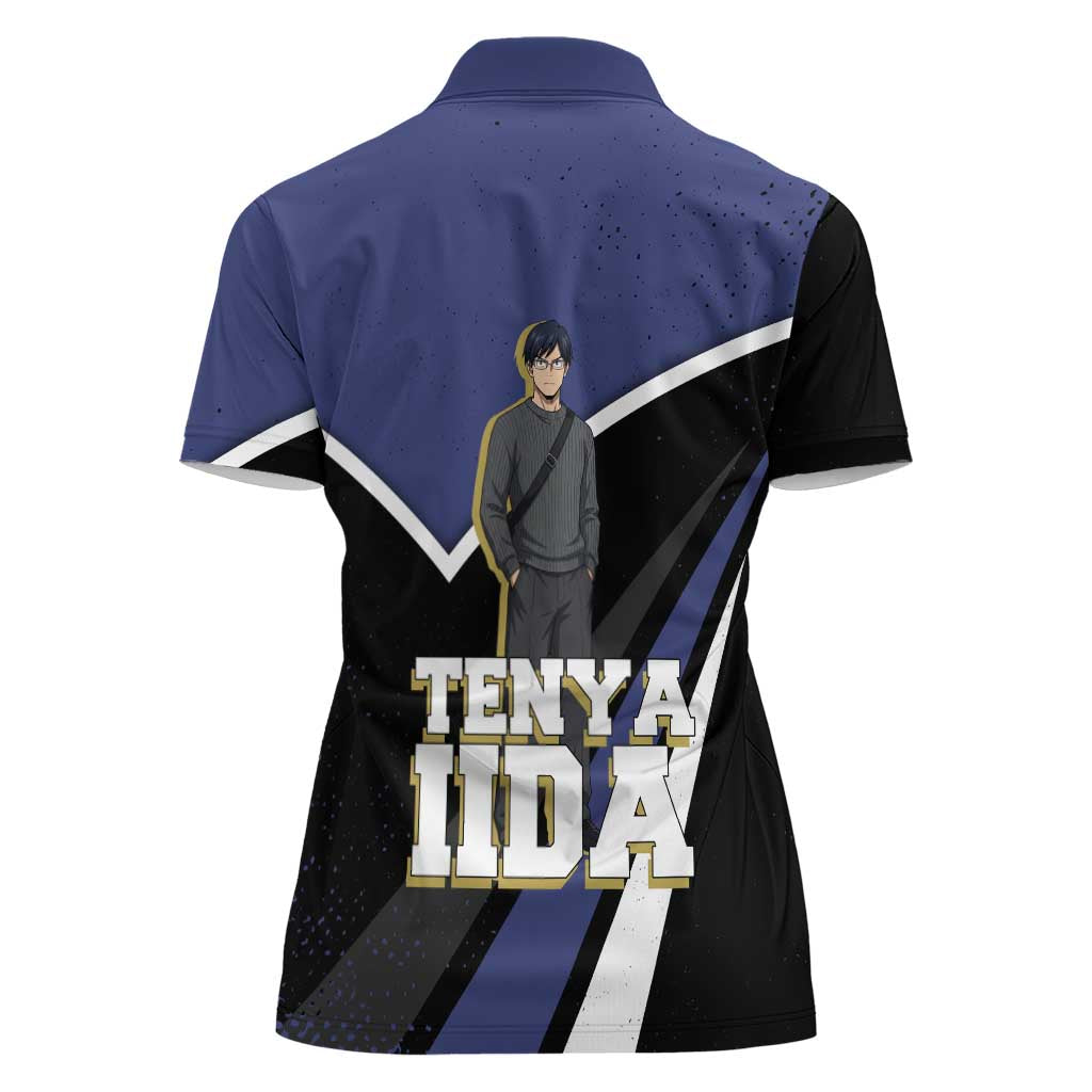 Tenya Iida My Hero Academia Women Polo Shirt Anime Grunge Splatter Graphic Style