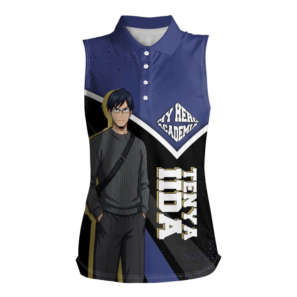 Tenya Iida My Hero Academia Women Sleeveless Polo Shirt Anime Grunge Splatter Graphic Style