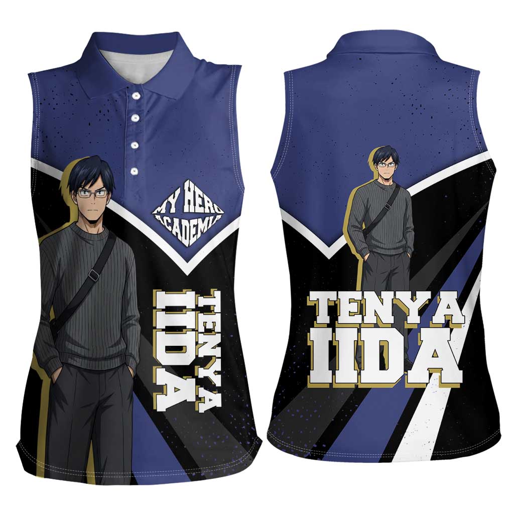 Tenya Iida My Hero Academia Women Sleeveless Polo Shirt Anime Grunge Splatter Graphic Style
