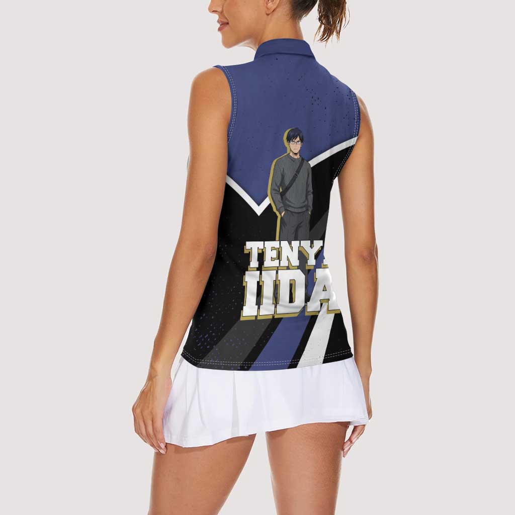 Tenya Iida My Hero Academia Women Sleeveless Polo Shirt Anime Grunge Splatter Graphic Style