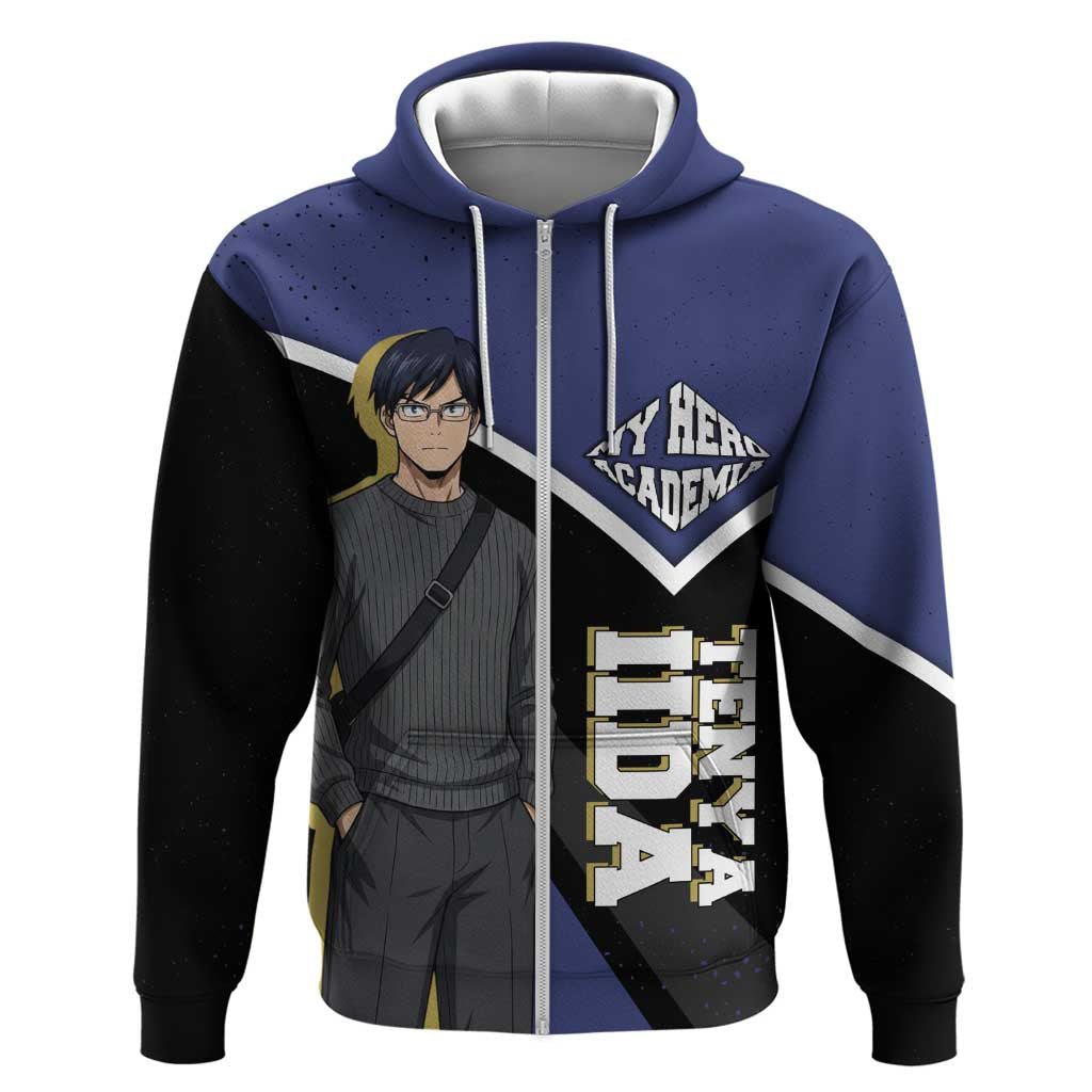 Tenya Iida My Hero Academia Zip Hoodie Anime Grunge Splatter Graphic Style
