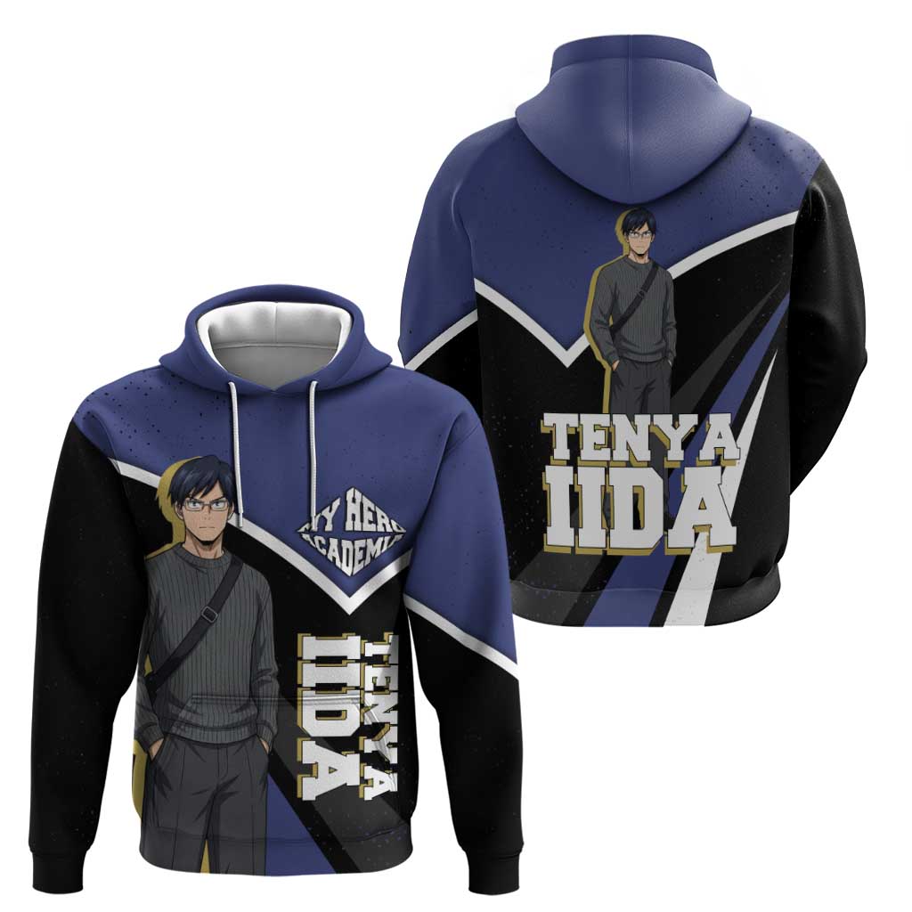 Tenya Iida My Hero Academia Zip Hoodie Anime Grunge Splatter Graphic Style