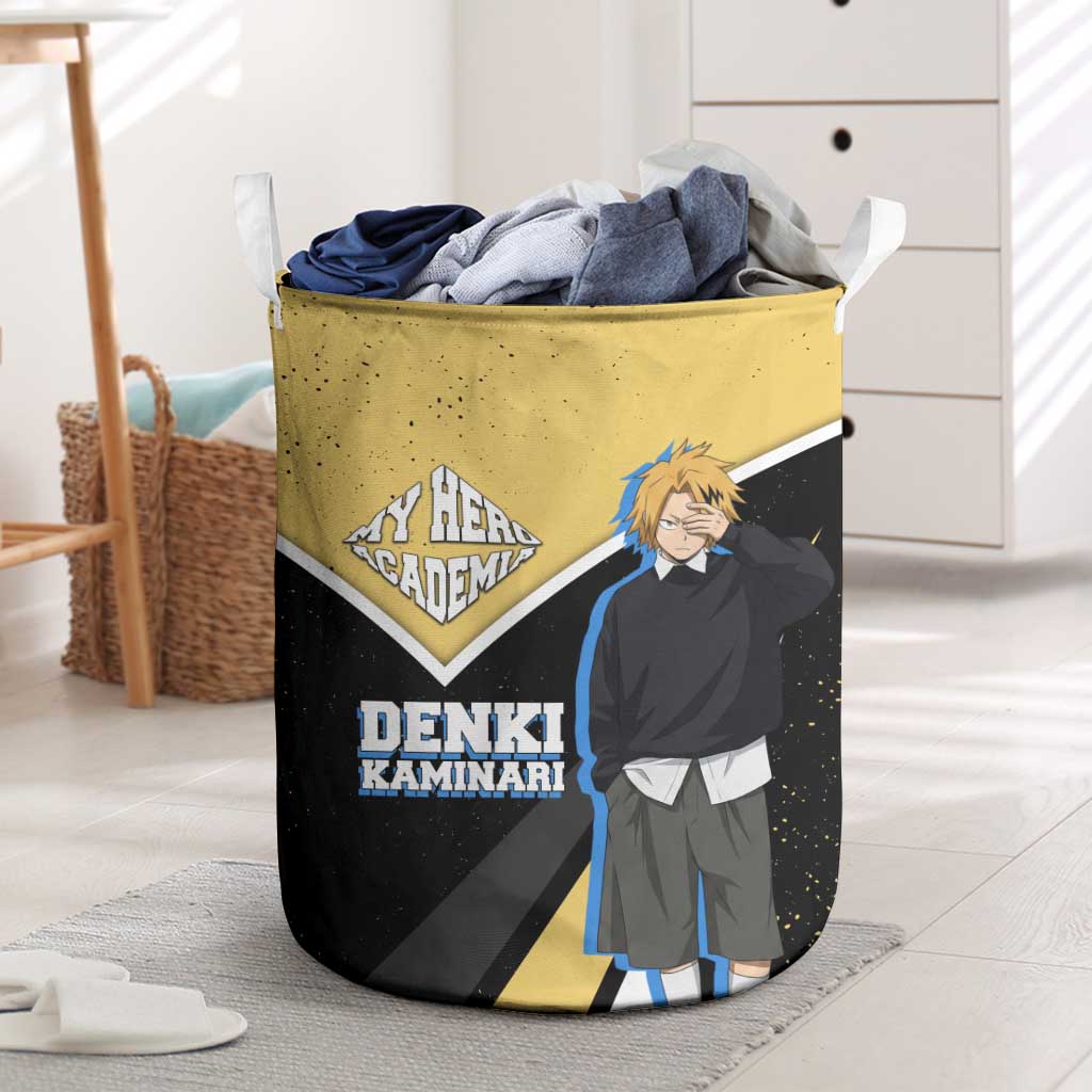 Denki Kaminari My Hero Academia Laundry Basket Anime Grunge Splatter Graphic Style