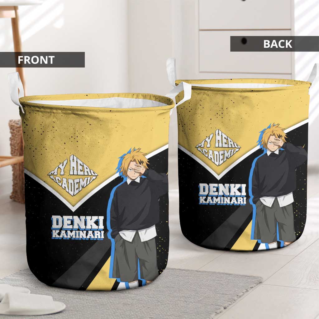Denki Kaminari My Hero Academia Laundry Basket Anime Grunge Splatter Graphic Style