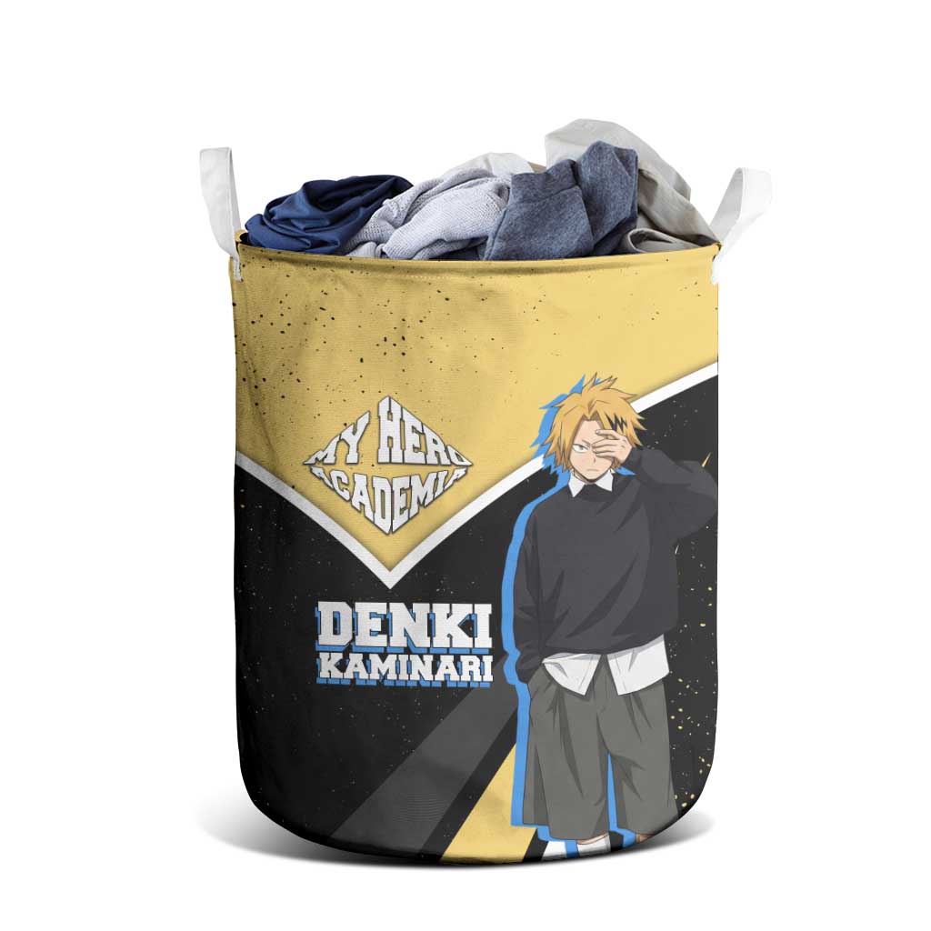 Denki Kaminari My Hero Academia Laundry Basket Anime Grunge Splatter Graphic Style