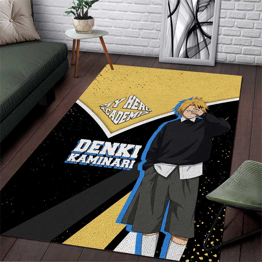 Denki Kaminari My Hero Academia Area Rug Anime Grunge Splatter Graphic Style