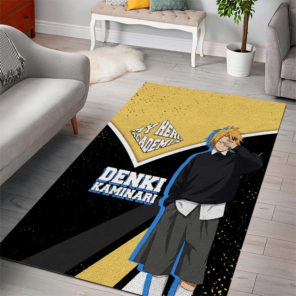 Denki Kaminari My Hero Academia Area Rug Anime Grunge Splatter Graphic Style