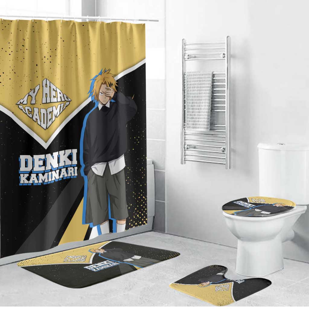 Denki Kaminari My Hero Academia Bathroom Set Anime Grunge Splatter Graphic Style
