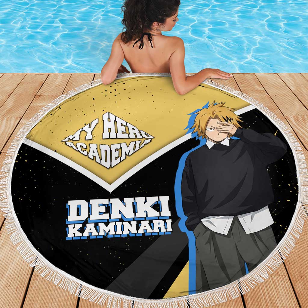 Denki Kaminari My Hero Academia Beach Blanket Anime Grunge Splatter Graphic Style