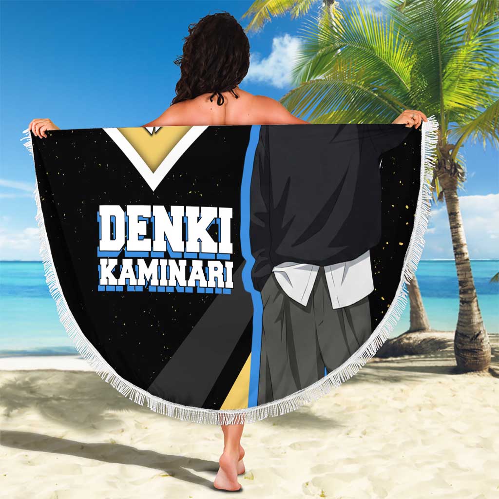 Denki Kaminari My Hero Academia Beach Blanket Anime Grunge Splatter Graphic Style