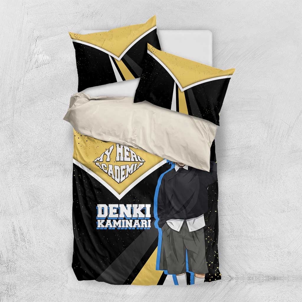 Denki Kaminari My Hero Academia Bedding Set Anime Grunge Splatter Graphic Style