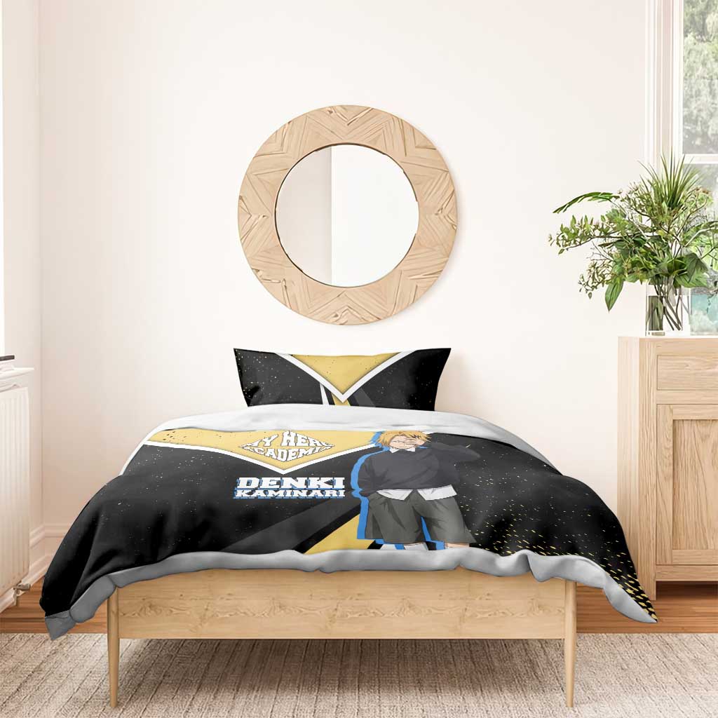 Denki Kaminari My Hero Academia Bedding Set Anime Grunge Splatter Graphic Style