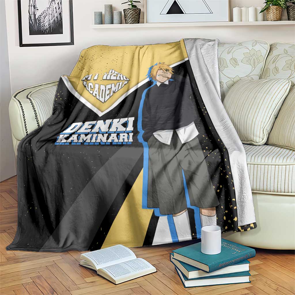 Denki Kaminari My Hero Academia Blanket Anime Grunge Splatter Graphic Style