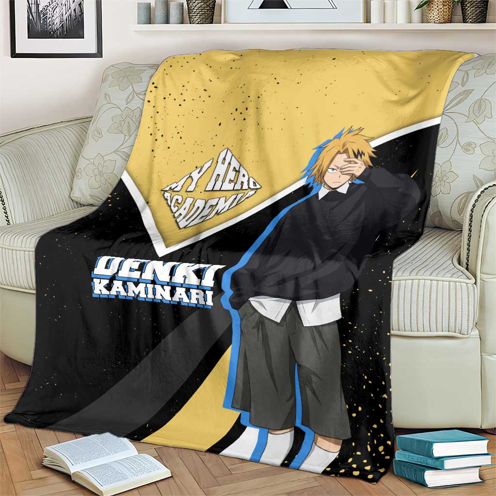 Denki Kaminari My Hero Academia Blanket Anime Grunge Splatter Graphic Style