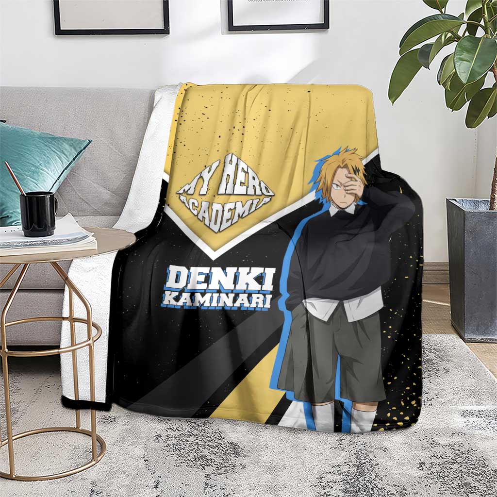 Denki Kaminari My Hero Academia Blanket Anime Grunge Splatter Graphic Style