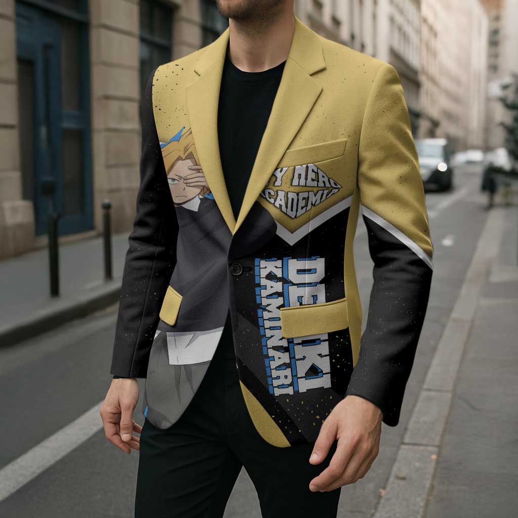 Denki Kaminari My Hero Academia Blazer Anime Grunge Splatter Graphic Style