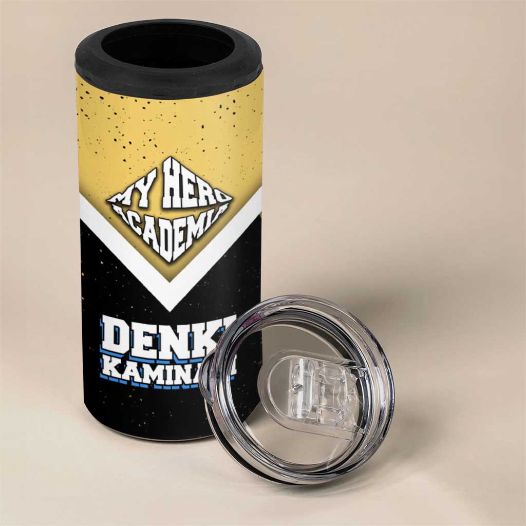 Denki Kaminari My Hero Academia 4 in 1 Can Cooler Tumbler Anime Grunge Splatter Graphic Style