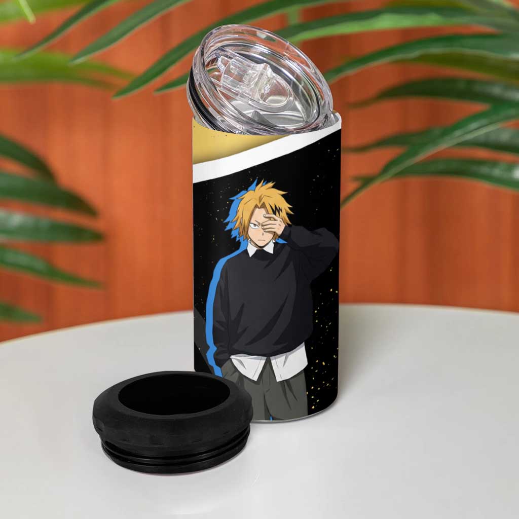 Denki Kaminari My Hero Academia 4 in 1 Can Cooler Tumbler Anime Grunge Splatter Graphic Style