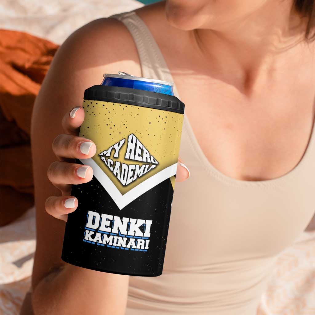 Denki Kaminari My Hero Academia 4 in 1 Can Cooler Tumbler Anime Grunge Splatter Graphic Style