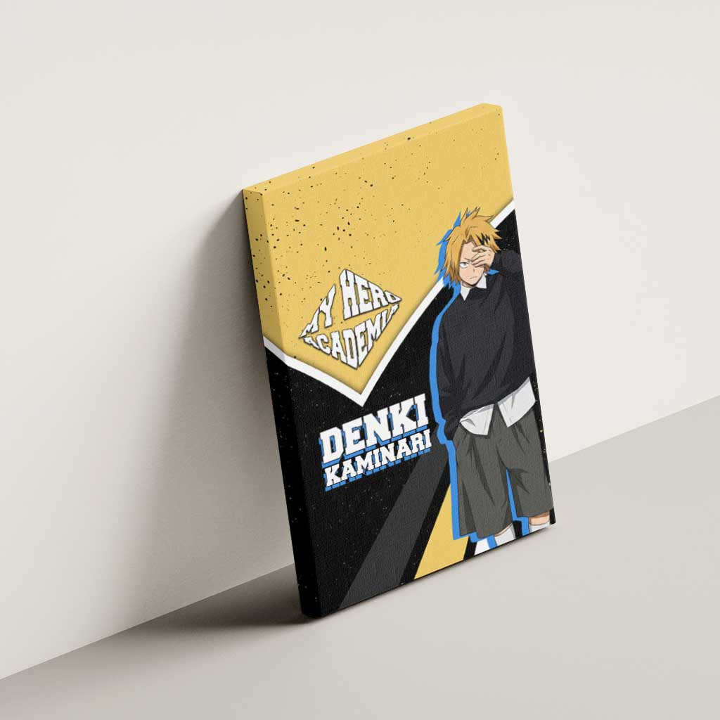 Denki Kaminari My Hero Academia Canvas Wall Art Anime Grunge Splatter Graphic Style