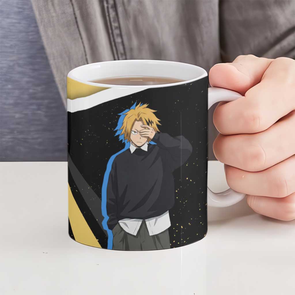 Denki Kaminari My Hero Academia Ceramic Mug Anime Grunge Splatter Graphic Style