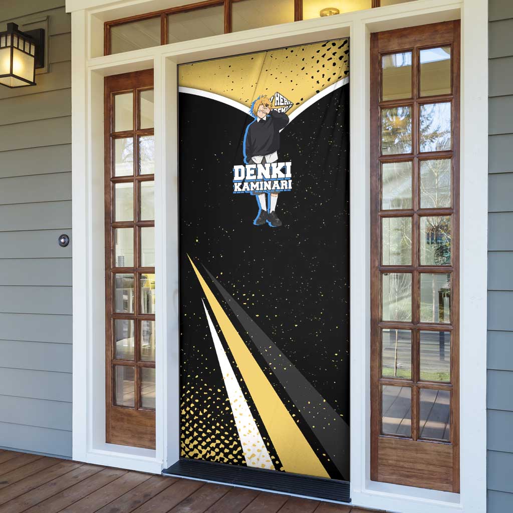Denki Kaminari My Hero Academia Door Cover Anime Grunge Splatter Graphic Style