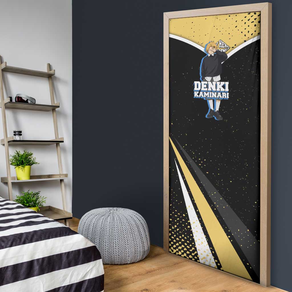 Denki Kaminari My Hero Academia Door Cover Anime Grunge Splatter Graphic Style