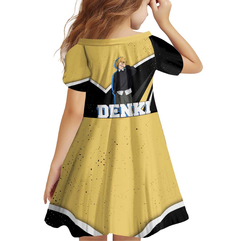 Denki Kaminari My Hero Academia Family Matching Off The Shoulder Long Sleeve Dress and Hawaiian Shirt Anime Grunge Splatter Graphic Style