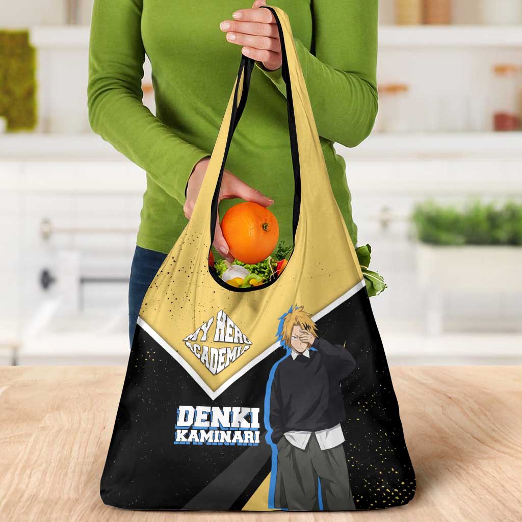 Denki Kaminari My Hero Academia Grocery Bag Anime Grunge Splatter Graphic Style