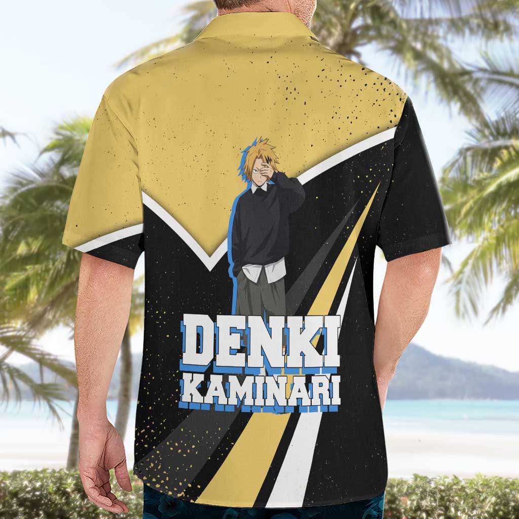 Denki Kaminari My Hero Academia Hawaiian Shirt Anime Grunge Splatter Graphic Style