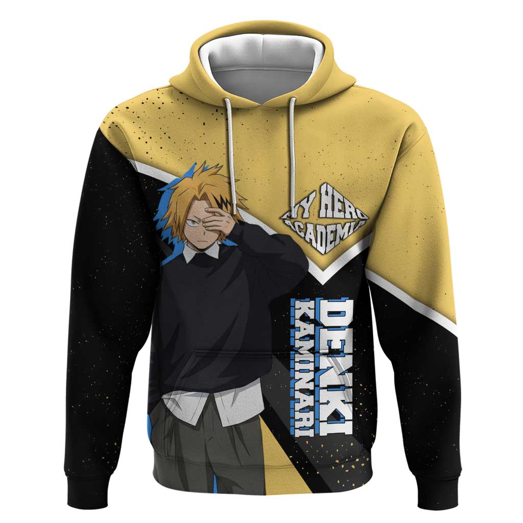 Denki Kaminari My Hero Academia Hoodie Anime Grunge Splatter Graphic Style