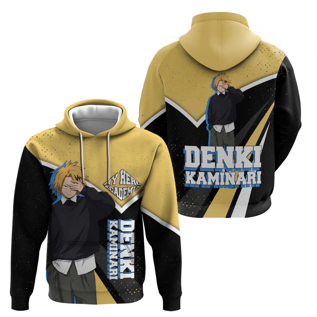 Denki Kaminari My Hero Academia Hoodie Anime Grunge Splatter Graphic Style