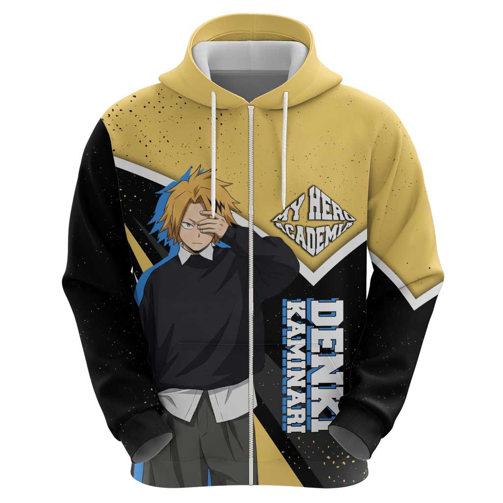 Denki Kaminari My Hero Academia Hoodie Anime Grunge Splatter Graphic Style