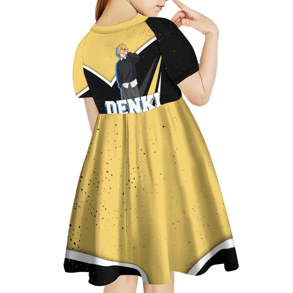 Denki Kaminari My Hero Academia Kid Short Sleeve Dress Anime Grunge Splatter Graphic Style