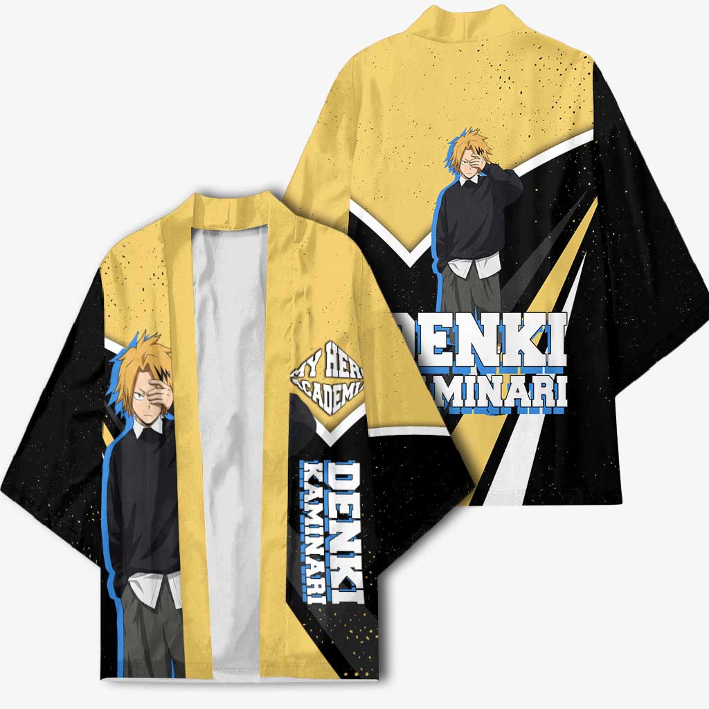 Denki Kaminari My Hero Academia Kimono Anime Grunge Splatter Graphic Style
