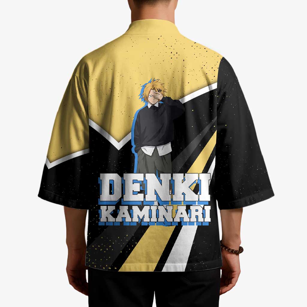 Denki Kaminari My Hero Academia Kimono Anime Grunge Splatter Graphic Style