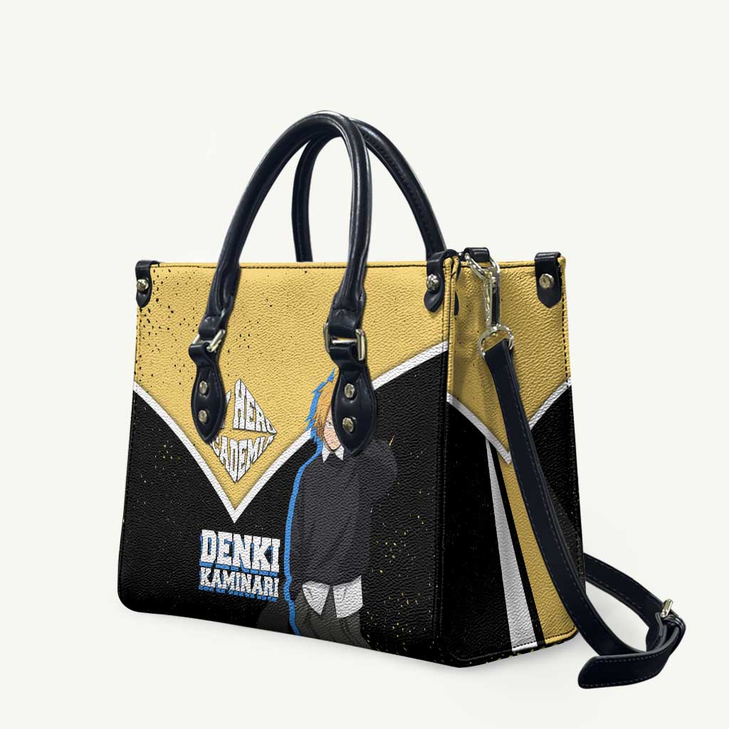 Denki Kaminari My Hero Academia Leather Bag Anime Grunge Splatter Graphic Style