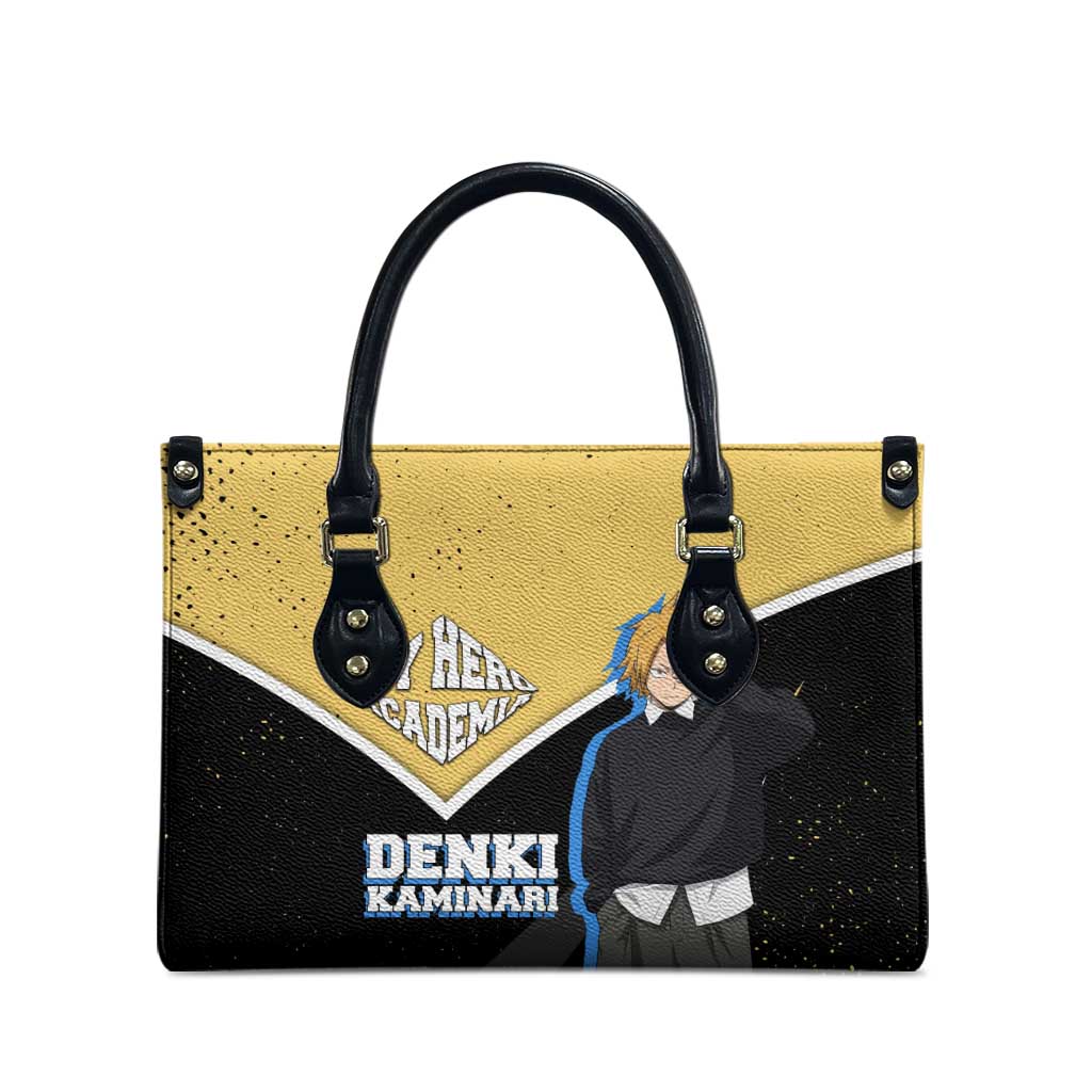 Denki Kaminari My Hero Academia Leather Bag Anime Grunge Splatter Graphic Style