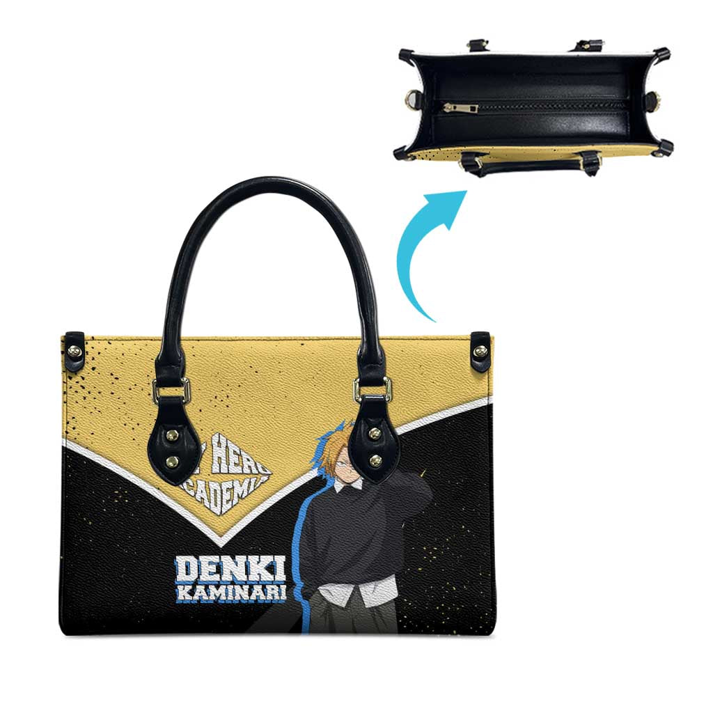 Denki Kaminari My Hero Academia Leather Bag Anime Grunge Splatter Graphic Style