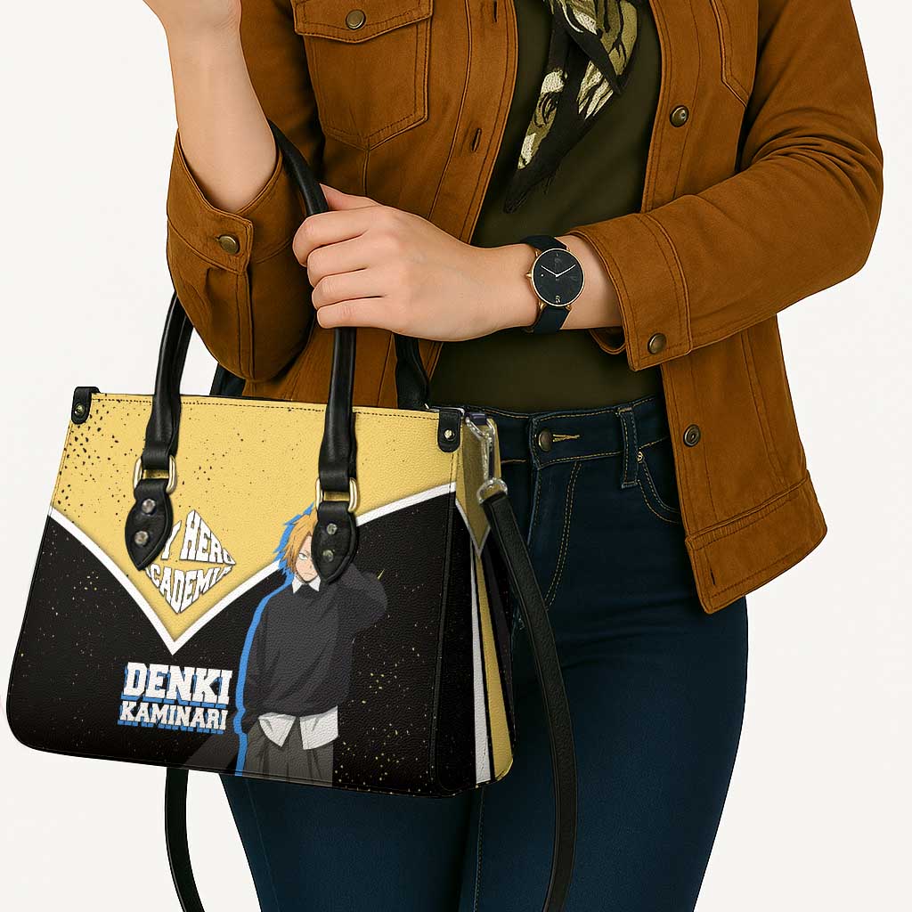 Denki Kaminari My Hero Academia Leather Bag Anime Grunge Splatter Graphic Style